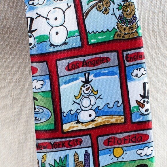 Men's Holiday Tie - Holiday - Snowmen - Snowman - Snowwoman - Picture 5 of 7